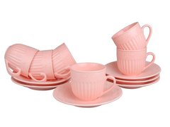 Чайный набор ажур 12 предметов 250мл розовый
