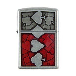 Zippo Card Suits Emblem Satin Chrome 24850