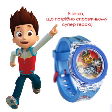 Дитячий наручний годинник з підсвіткою Щенячий патруль, годинник з героями мультфільму Paw Patrol Маршал,Гонщик,Крепиж P359.AW